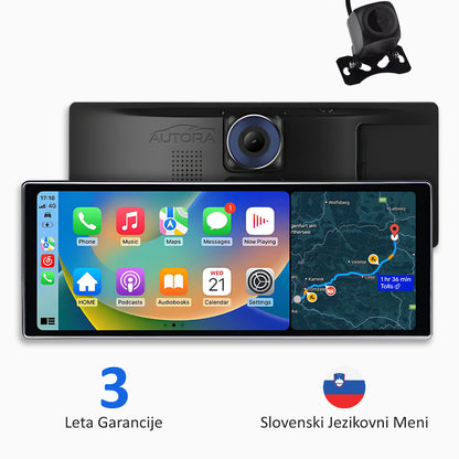 Univerzalna avtomobilska multimedijska naprava z Apple CarPlay, Android Auto in video snemanjem (model 2026)