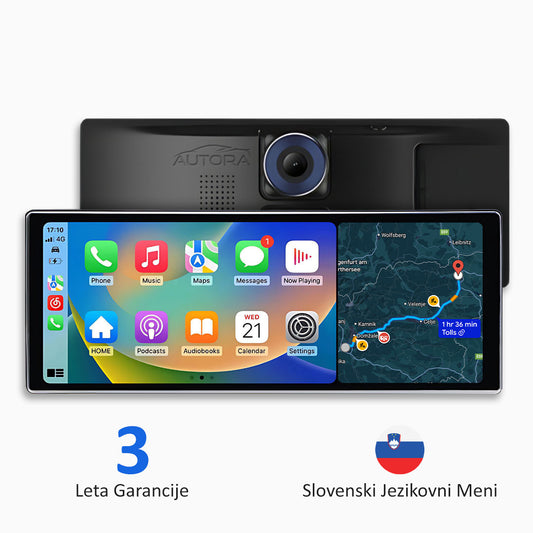 Univerzalna avtomobilska multimedijska naprava z Apple CarPlay, Android Auto in video snemanjem (model 2026)